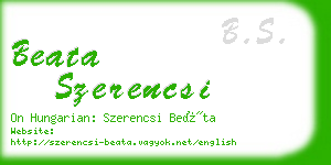 beata szerencsi business card